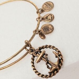 Alex and Ani Anchor Charm Bracelet Energy Love Carolyn Rafaelian Gold Adjustable